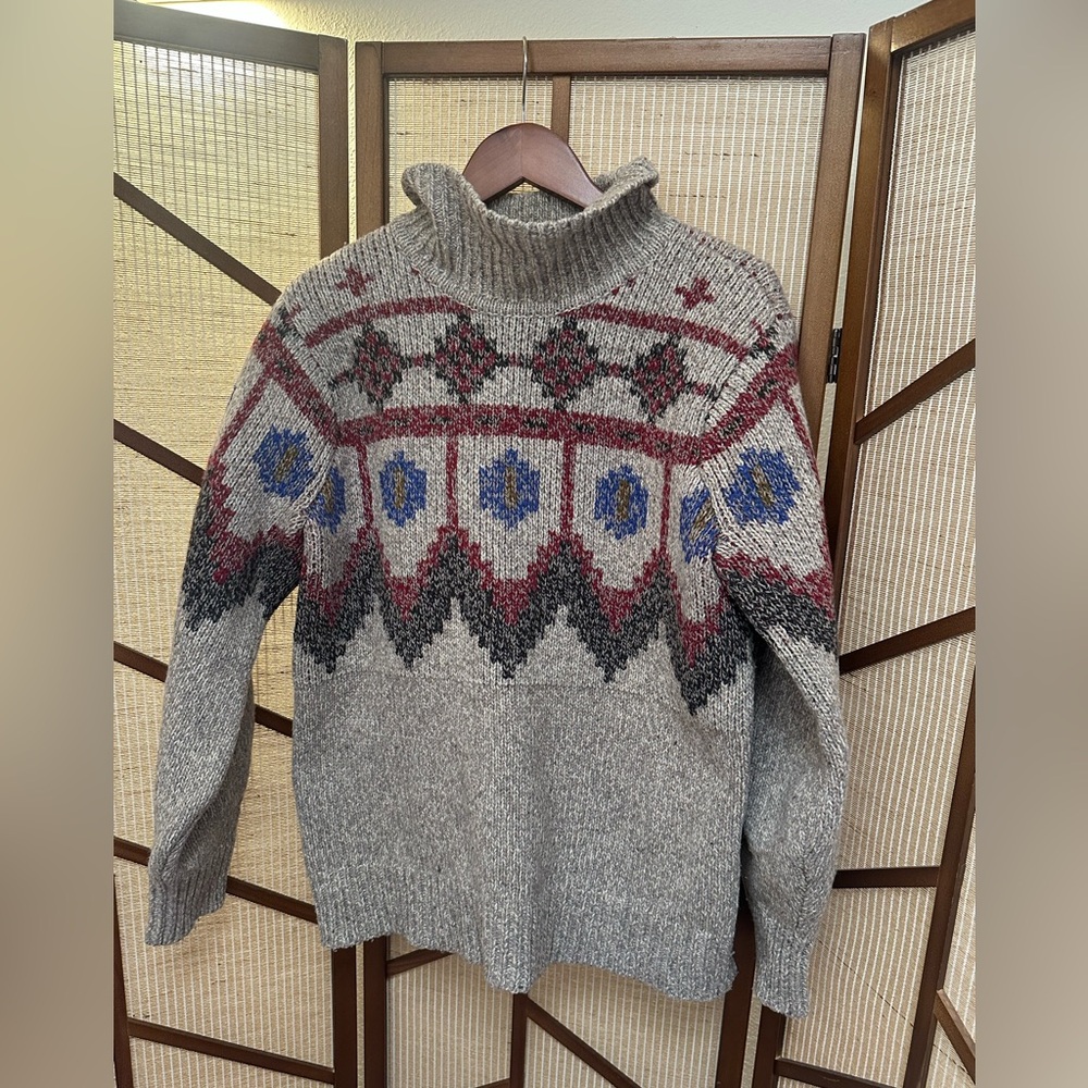 L.L. Bean Women’s Signature Ragg Wool Pullover Sweater Fair Isle